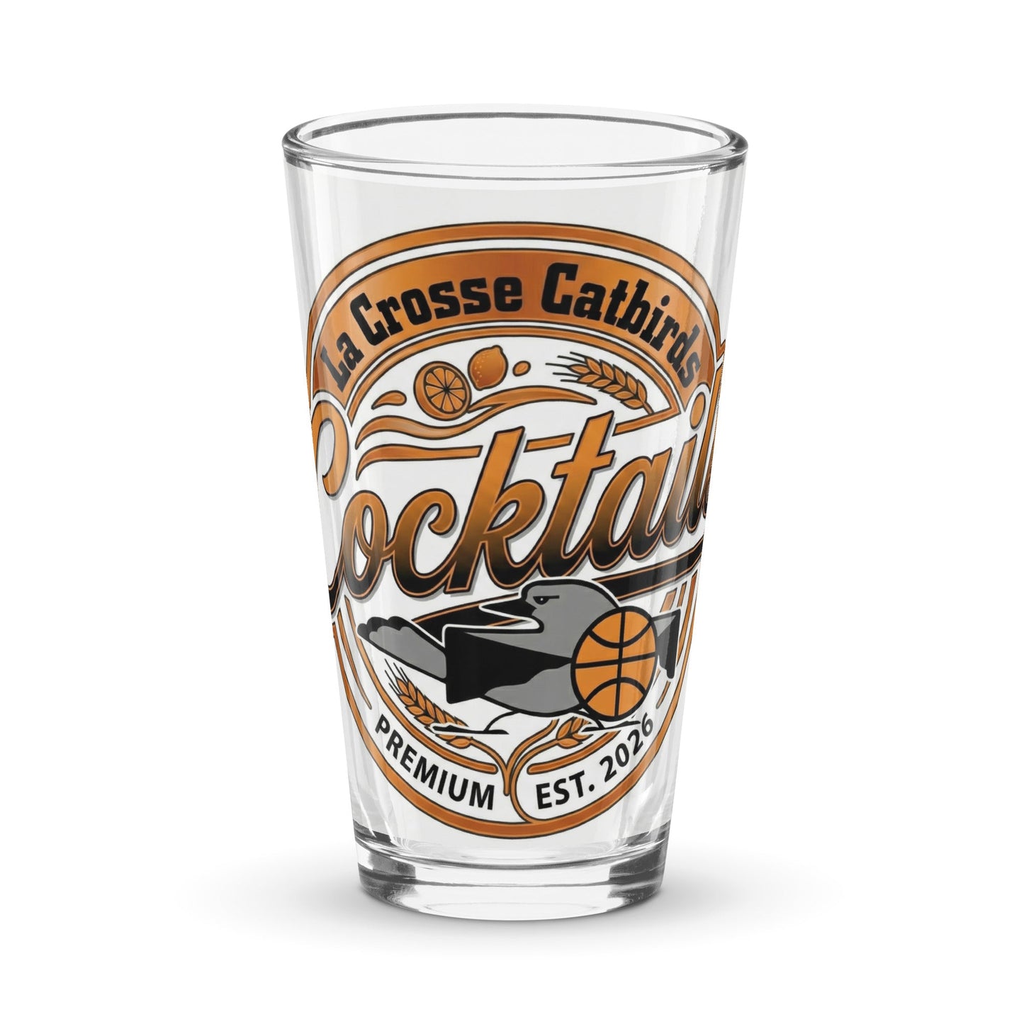 La Crosse Catbirds Shaker Pint Glass